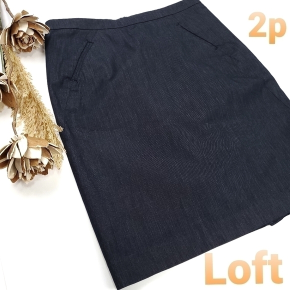 NEW Loft Navy Skirt Sz 2p - Picture 1 of 8